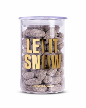 Let it snow, krukke med mandler og sjokolade (280g)