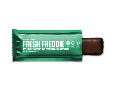 Fresh Freddie, mint, spelt og kokos, sjokoladebar (40g)