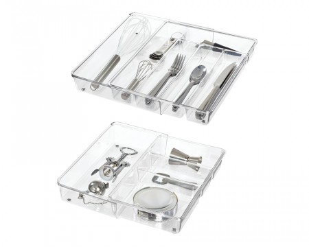 Linus Expandable Cutlery Org Clear